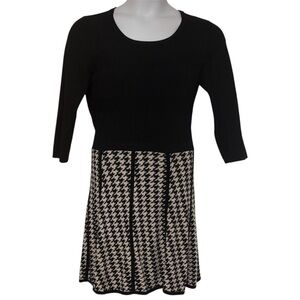 fits 10/12 Design History Ivory Black Jersey Light Sweater Dress Career Casual
